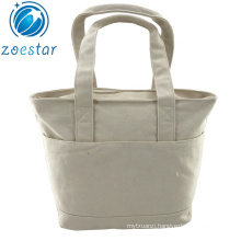 One Large Compartment Canvas Handbag with Multiple Pockets Large Cotton Shopping Tote Bag